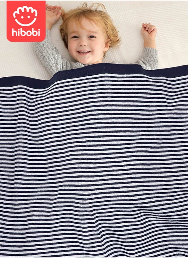hibobi Baby Knitted Sailing Jacquard Knitted Throw Blanket Windproof Quilt Blanket  - Image 1
