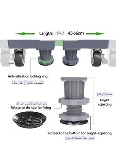 XiuWoo Fridge Stand Mobile Base With 4 Locking Wheels Pedestal, Adjustable Increasing Height Base 4 Strong Feet Heavy Duty Washing Machine Stand Base for Furniture Refrigerator Dryer Stand  - Image 4