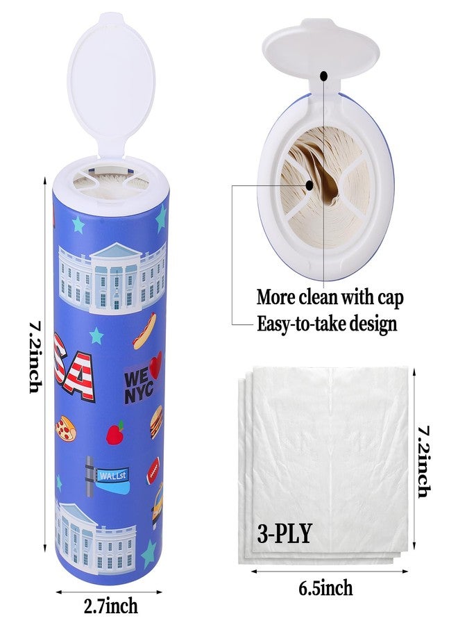 CarsonWorks Car Tissues Cylinder 4 Packs Round Tissue Box Holder Fit for Car Cup Holder, Home Small Tissue Dispenser with Refill Tissues for Car Bathroom Office - Image 2