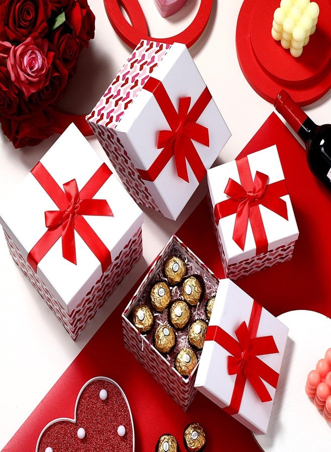 ايباك 4 علب هدايا عيد الميلاد من إيباخ مع أغطية، علب هدايا متداخلة بأحجام متنوعة لهدايا عيد الحب وعيد الميلاد، علب هدايا على شكل زهور لأعياد الميلاد وحفلات الزفاف وحفلات عيد الميلاد (على شكل قلب). - Image 4