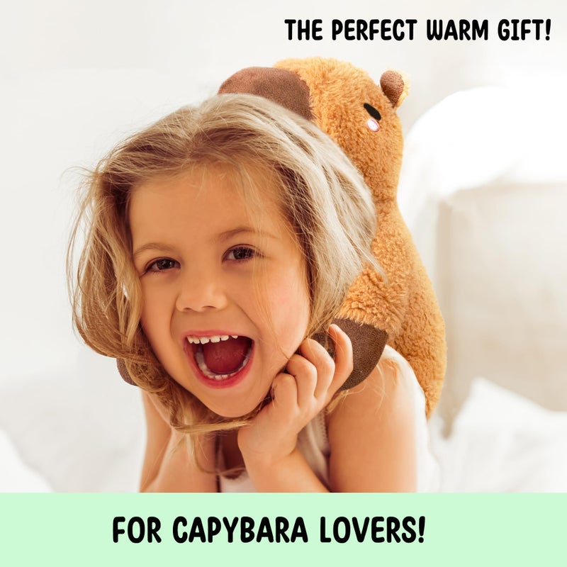 Happy Fuel Capybara Microwavable & Weighted Stuffed Animals - 1.5 Lbs Unscented Heating Pad for Period Cramps Pain Relief and Anxiety, Cute Capybara Plush Toys Gifts for Women Girls Adults and Kids by Happy Fuel - Image 5