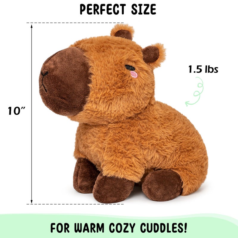Happy Fuel Capybara Microwavable & Weighted Stuffed Animals - 1.5 Lbs Unscented Heating Pad for Period Cramps Pain Relief and Anxiety, Cute Capybara Plush Toys Gifts for Women Girls Adults and Kids by Happy Fuel - Image 4