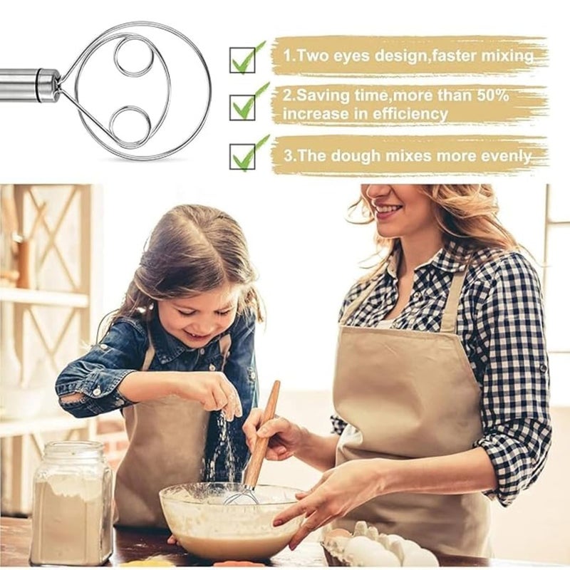 Wrishay Wrishay Multifunctional Effortless Stainless Steel Dough Mixer with Hanging Hole Durable TimeSaving Mixing Stick Baking Tools Egg Beater for Home Kitchen Baking Accessories 1 Pcs  - Image 4