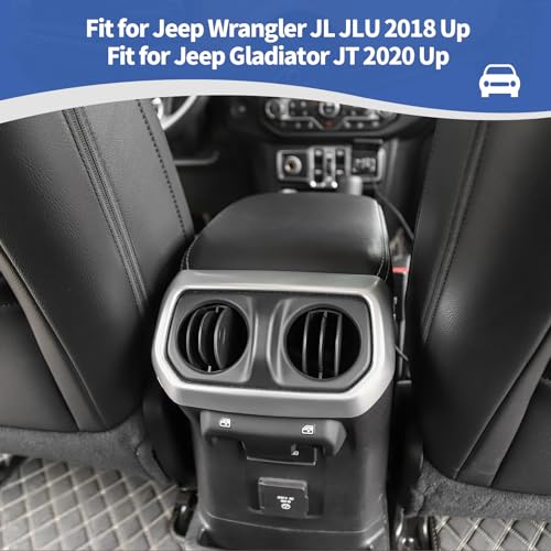 RT-TCZ for Jeep JL Rear AC Vent Trim Frame Silver Compatible with Jeep Wrangler JL JLU Gladiator JT 2018-2024 Silver Interior Accessories - Image 4