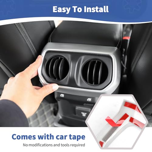 RT-TCZ for Jeep JL Rear AC Vent Trim Frame Silver Compatible with Jeep Wrangler JL JLU Gladiator JT 2018-2024 Silver Interior Accessories - Image 5