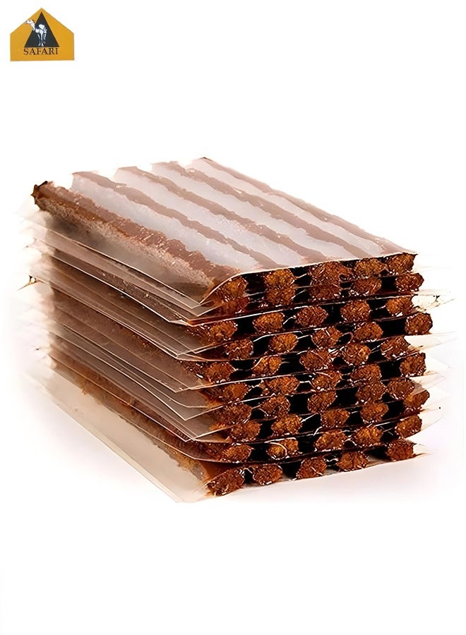 Safari Heavy-Duty Tubeless Tire Repair Strips – 50 Pcs Brown Rubber Puncture Plug Cords for Car, SUV, Motorcycle, ATV & Truck – Emergency Flat Tire Fix, Strong Adhesion, All-Weather Use  - Image 1