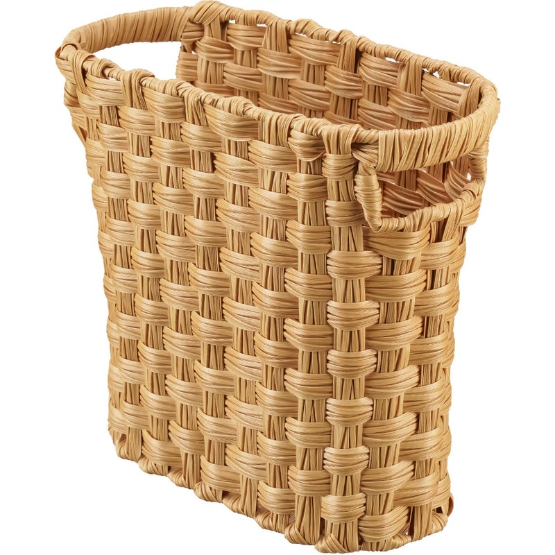NiOffice Wicker Waste Basket with Built-in Handles, Multifunctional Mini Basket for Home and Office, Compact Design and Durable Construction with Fine Artisanal Craftsmanship - Image 1