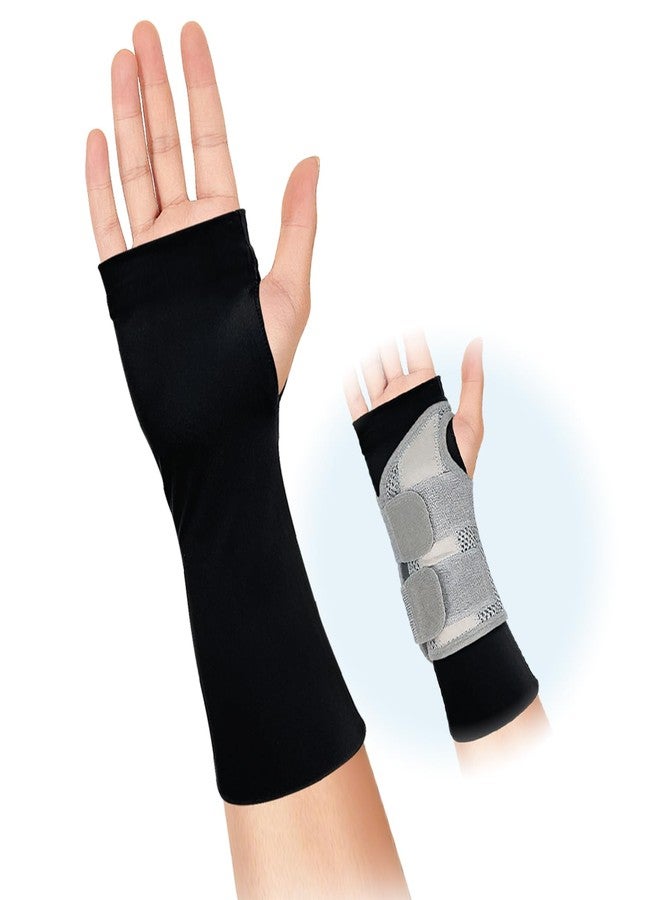 Mybow Wrist Brace Liner Hand Sock for Splint, Arm Sock for Under Splint, Compression Sleeve for Hand with Thumb Support, Cast Liner Sleeve for Wrist, Elbow & Arm Night Splint (1 Pack - Small) - Image 1
