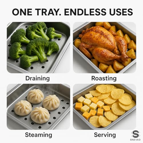 Snevad Stainless Steel Tea Tray & Organizer - Square Tea,Coffee Serving Tray Cup Plate for Home Kitchen and Bathroom & Restaurant Elegant Metal Drink Tray Decor Versatile Storage and Tea Shops Silver - Image 3