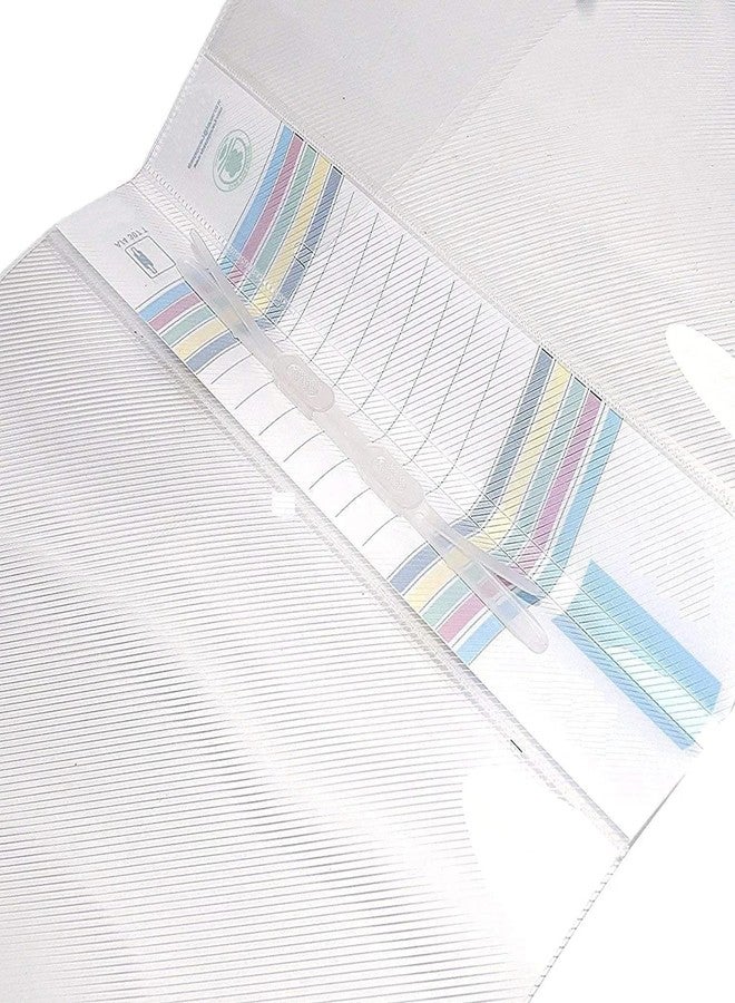 Filemate FS or Legal Size Report File with Side Pocket (Pack of 5 pcs) (14 x 9 inch) (Paper Holding Capacity - 50 to 75 documents Approximately) (Crossline Design) (Hard Plastic Clip) - Image 3