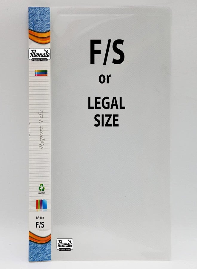 Filemate FS or Legal Size Report File with Side Pocket (Pack of 5 pcs) (14 x 9 inch) (Paper Holding Capacity - 50 to 75 documents Approximately) (Crossline Design) (Hard Plastic Clip) - Image 1