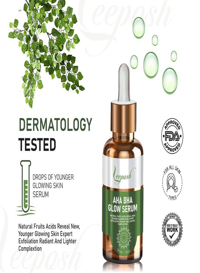 Leeposh AHA BHA Serum Exfoliating Serum AHA 10% + BHA 2% + Lactic acid 10% || Dead Skin Removal, De-Tan, Clear Complexion, Bright & Glowing Skin || Reduce Pore Appearance || Smooth Texture || 30 ml - Image 2