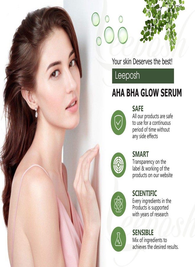 Leeposh AHA BHA Serum Exfoliating Serum AHA 10% + BHA 2% + Lactic acid 10% || Dead Skin Removal, De-Tan, Clear Complexion, Bright & Glowing Skin || Reduce Pore Appearance || Smooth Texture || 30 ml - Image 4