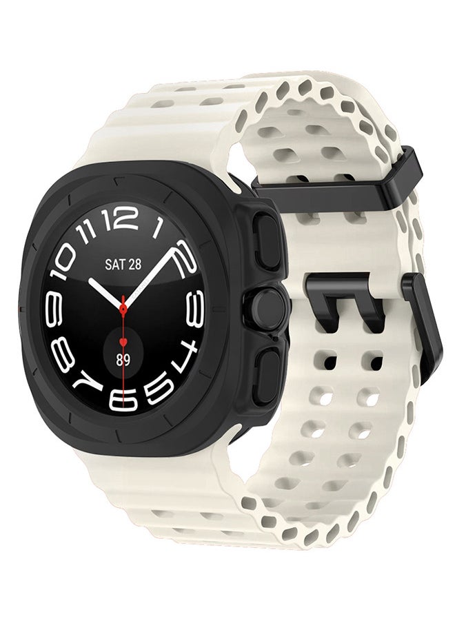 CATANES - (for Samsung Galaxy Watch 7 Ultra 47mm) 2 Packs Silicone Band and Case, Soft Ocean Silicone Sport Strap Replacement Accessory - Image 1