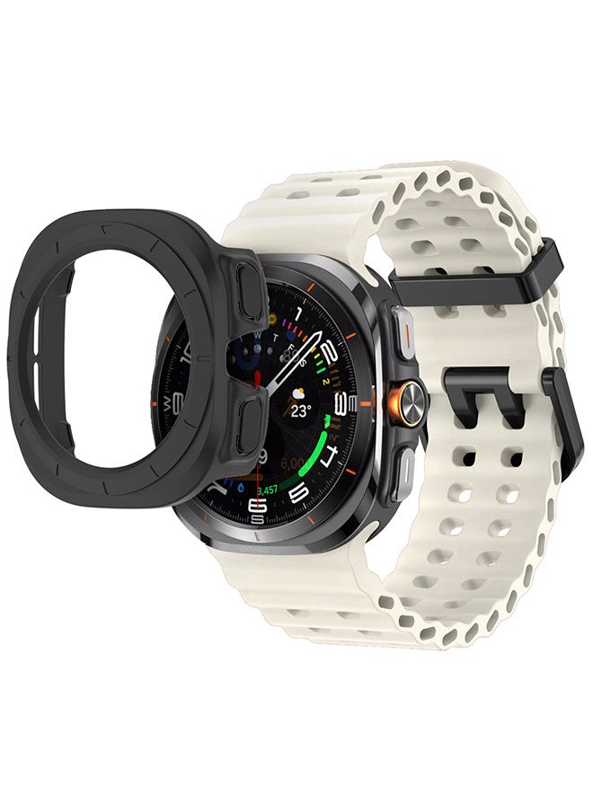 CATANES - (for Samsung Galaxy Watch 7 Ultra 47mm) 2 Packs Silicone Band and Case, Soft Ocean Silicone Sport Strap Replacement Accessory - Image 1