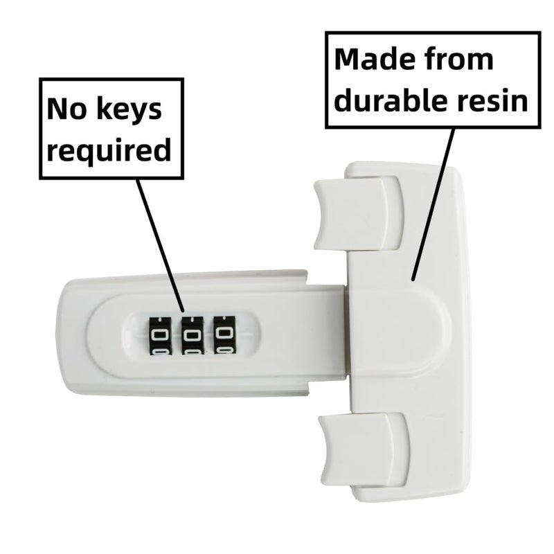 FIGEPO Combination Refrigerator Lock Fridge Lock with Code for Baby Adhesive Freezer Latch Safety Coded Lock to Keep Door Closed for Kids Child Proof Rv Fridge Door Latches 2 Normal - Image 5