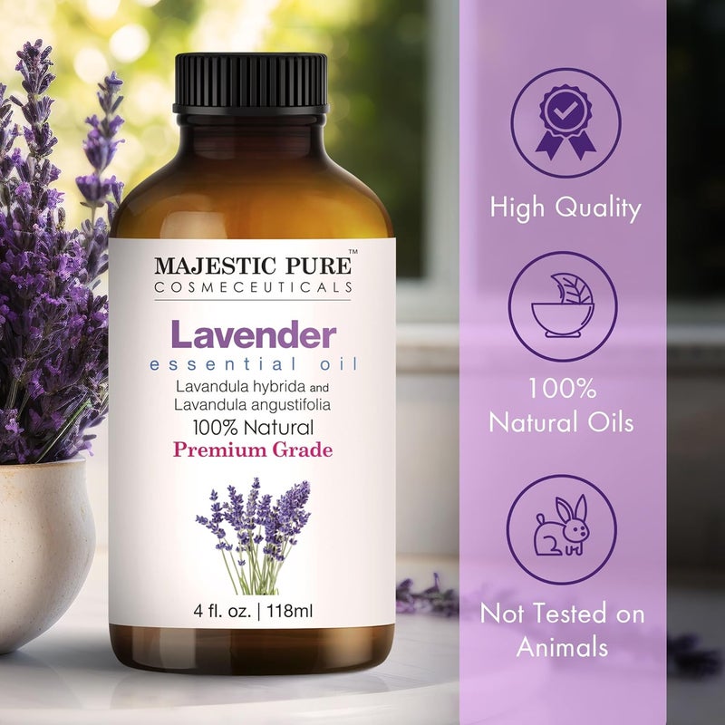 Lavender Essential Oil | 100% Pure and Natural | Premium Grade Essential Oils for Hair Care, Home Diffusers, Skin, Aromatherapy, Massage and Humidifiers | 4 Fl Oz (Pack of 2) - Image 2