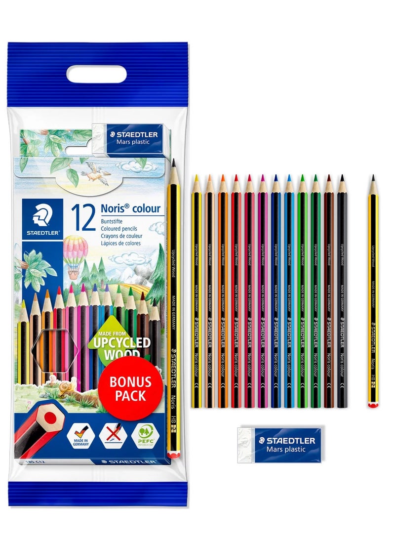 STAEDTLER 12-Piece Noris Colour Pencil With A Graphite Pencil And Eraser - Image 1