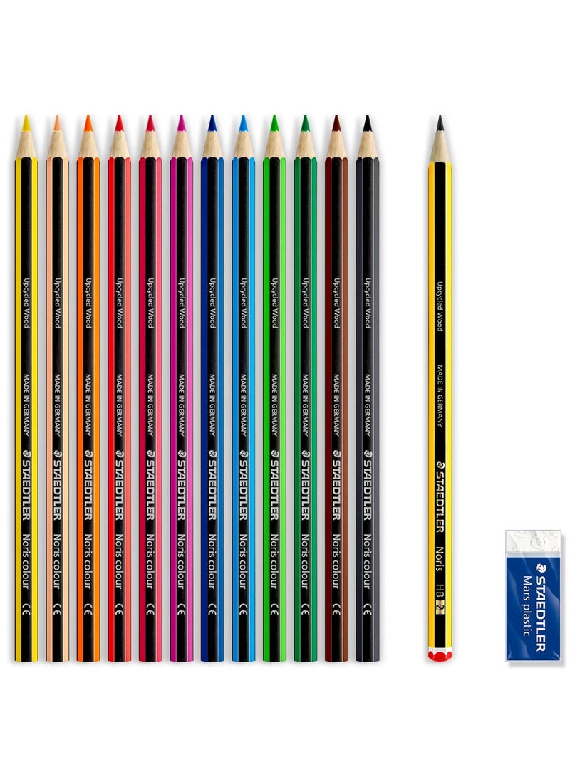 STAEDTLER 12-Piece Noris Colour Pencil With A Graphite Pencil And Eraser - Image 2