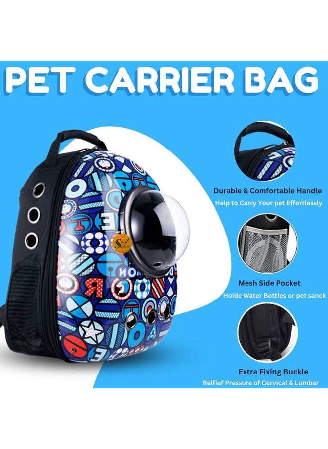 Sage Square Cat Cartoon Printed Space, Astronaut Bag Cat Space Pet Backpack Out Portable Travel Backpack For Travel, Hiking, Designed With Breathable Space, Ventilated  - Image 2