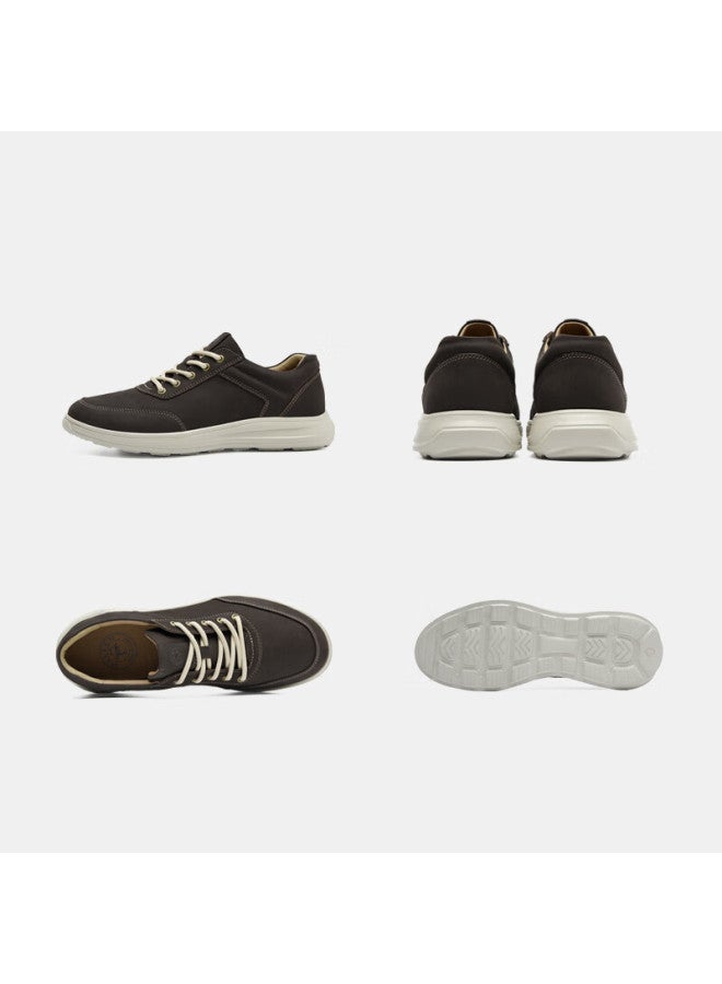 Mellen Shock-absorbing Lightweight Durable Casual Sneakers, British Style Versatile Genuine Leather Shoes, Ms767573, Dark Brown, Size 38 - Image 3