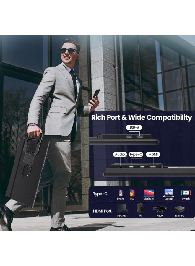V2COM 23.8" Portable Monitor, FHD 1080P 100Hz IPS Display, USB-C & HDMI Large Portable Screen with Detachable Adjustable Stand, Built-in Speakers, Compatible with Mac/Windows/PS5/Xbox/Switch - Image 5