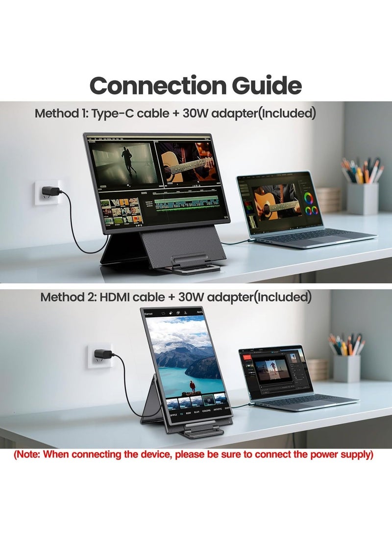 V2COM 23.8" Portable Monitor, FHD 1080P 100Hz IPS Display, USB-C & HDMI Large Portable Screen with Detachable Adjustable Stand, Built-in Speakers, Compatible with Mac/Windows/PS5/Xbox/Switch - Image 3
