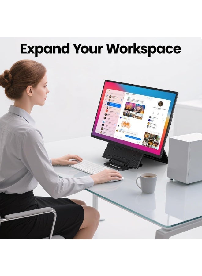 V2COM 23.8" Portable Monitor, FHD 1080P 100Hz IPS Display, USB-C & HDMI Large Portable Screen with Detachable Adjustable Stand, Built-in Speakers, Compatible with Mac/Windows/PS5/Xbox/Switch - Image 4