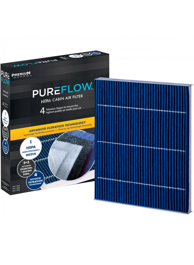 Premium Guard PureFlow HEPA Cabin Air Filter PC4013HX | Fits 2010-17 Chevrolet Equinox, 2010-15 Hyundai Sonata, 2010-17 GMC Terrain, 2011-21 Kia Optima, Sedona, Optima, Cadenza, 2013-18 Santa Fe Sport  - Image 1
