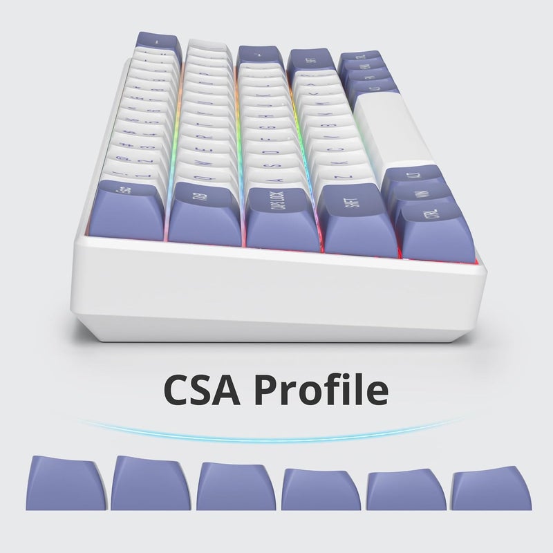 surmen CSA Profile 118 Keys Double-Shot PBT Keycap Custome Keycaps for 61/68/84/87 Mechanical Gaming Keyboard (Purple) - Image 5