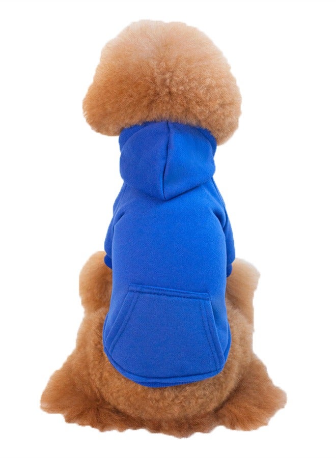 Loquat Squality Autumn And Winter Clothing Pure Color Hooded Hoodie Nave Blue