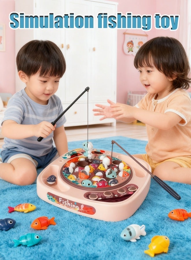 Electric spinning fishing reel Magnetic fishing game With lights and music Fishing competition game Early childhood education toy - Image 1