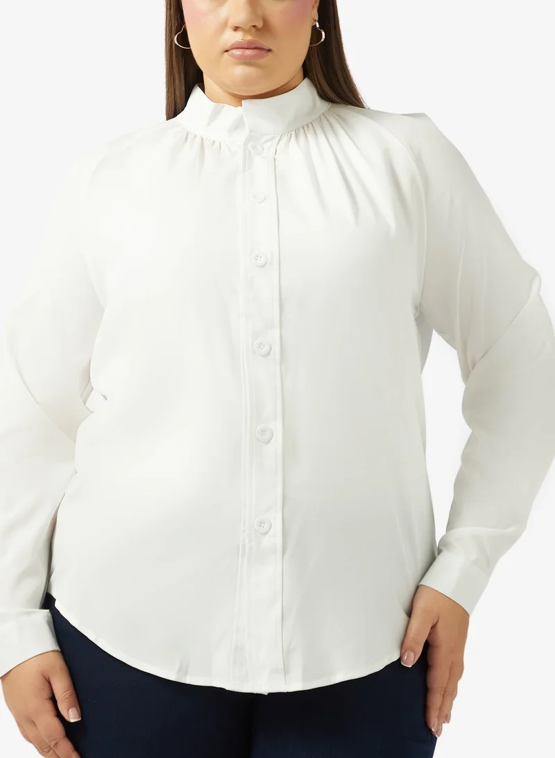 جينجر بلس قميص بأزرار كبير الحجم