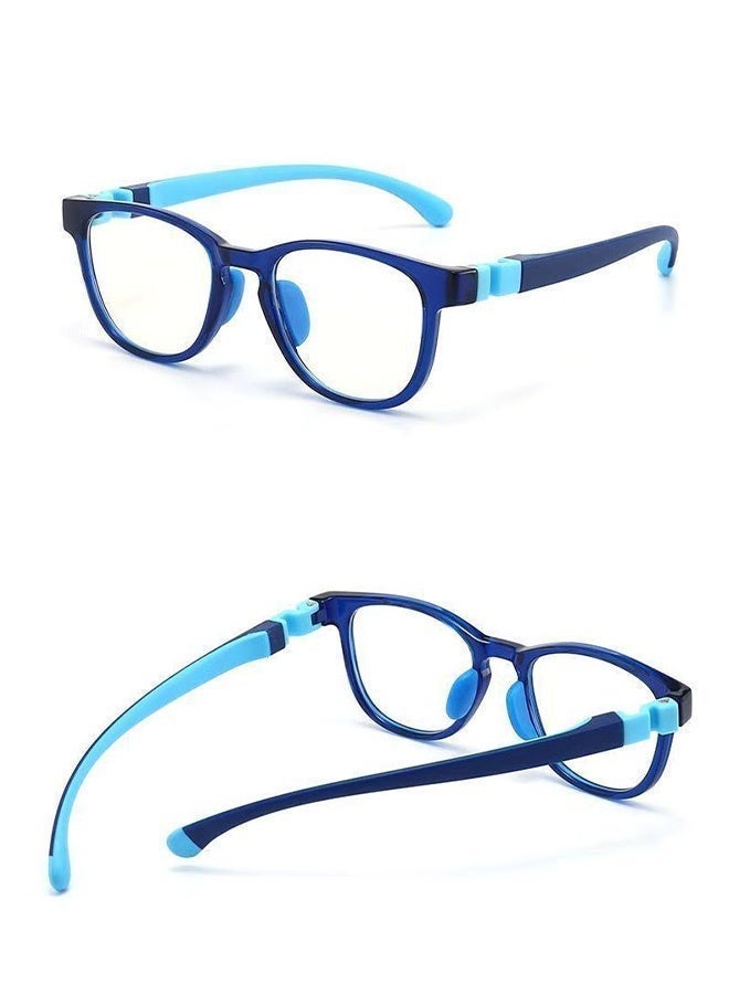 CIKJUK Silicon Kids Blue Light Blocking Glasses Boys Girls Soft Frame Eyeglasses Children Reading Gaming Computer Eye Glasses Anti Radiation Students Eyeglass Light Weight Kid Eyewear Age 3-10 Blue - Image 4