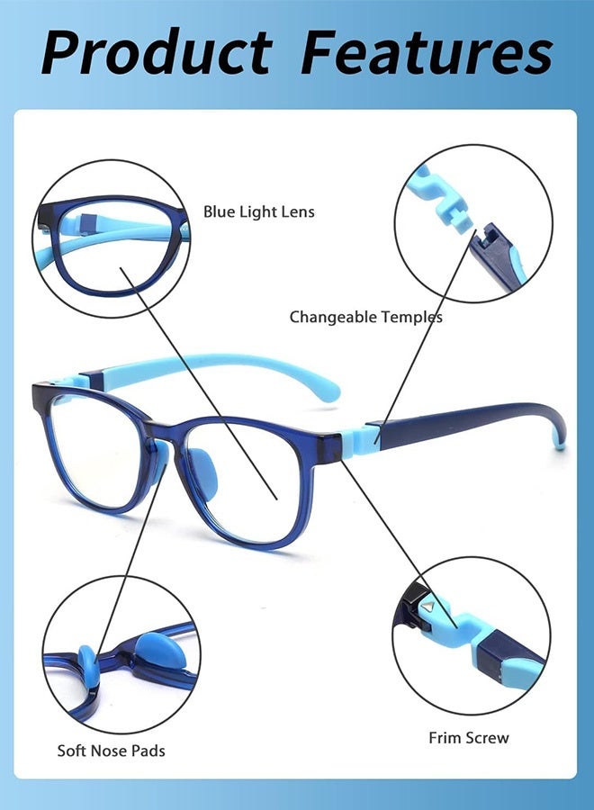CIKJUK Silicon Kids Blue Light Blocking Glasses Boys Girls Soft Frame Eyeglasses Children Reading Gaming Computer Eye Glasses Anti Radiation Students Eyeglass Light Weight Kid Eyewear Age 3-10 Blue - Image 5