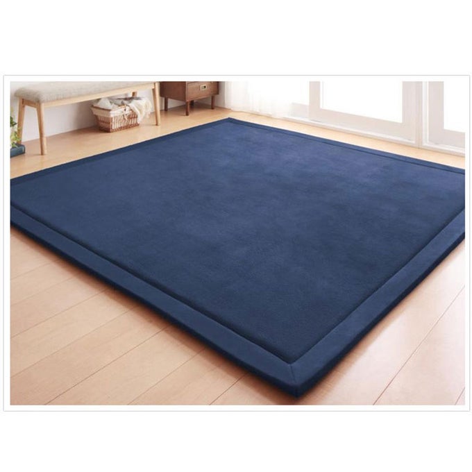 CORAL VELVET CRAWLING RUG AREA RUG 50X 68 DARK BLUE FOR TODDLER CHILDREN PLAY MAT YOGA MAT EXERCISE PADS CARPET