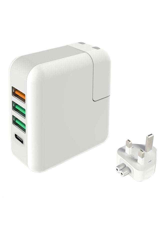 NIBEMINENT 4-Port Travel Charger - UK Plug White - Image 1