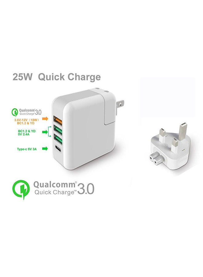 NIBEMINENT 4-Port Travel Charger - UK Plug White - Image 3