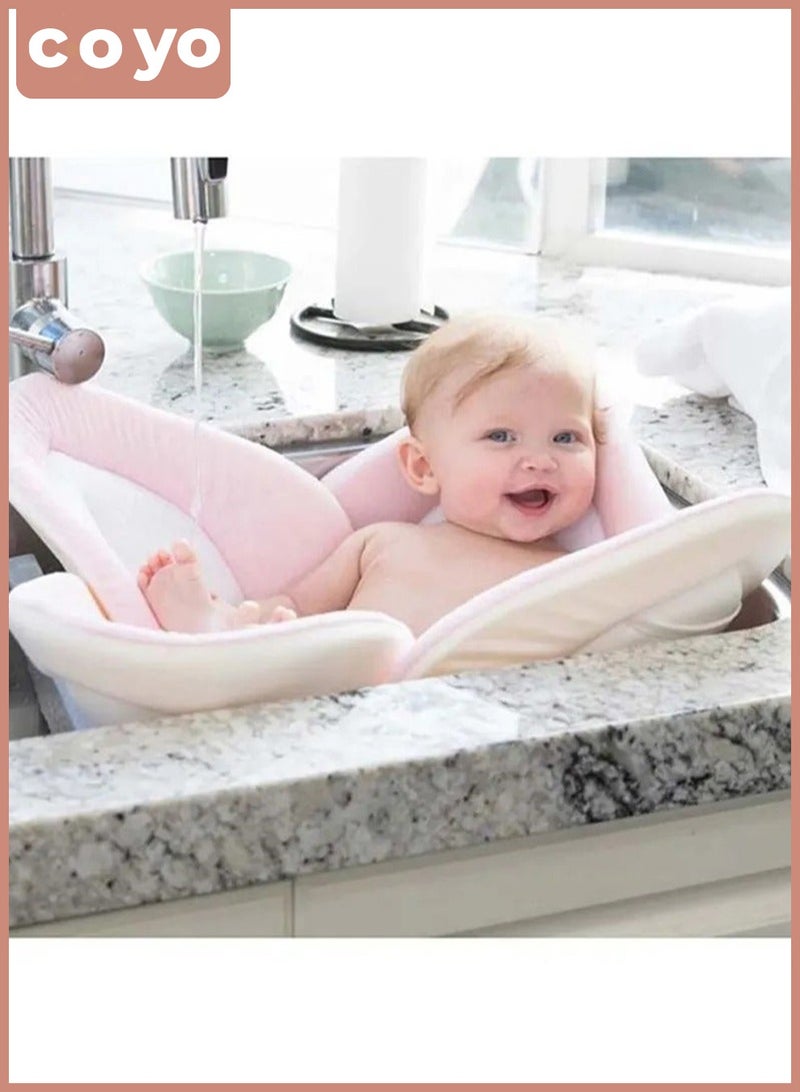 COYO Baby Bath Lotus Cushion Sink Bather Petal Newborn Bathtub Mat Bathing Tub Seat Support Lounger Flower Bathing Pad Non-Slip Safety Sink Insert Tub - Image 3