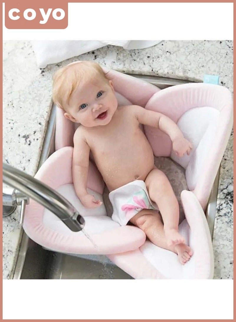COYO Baby Bath Lotus Cushion Sink Bather Petal Newborn Bathtub Mat Bathing Tub Seat Support Lounger Flower Bathing Pad Non-Slip Safety Sink Insert Tub - Image 2