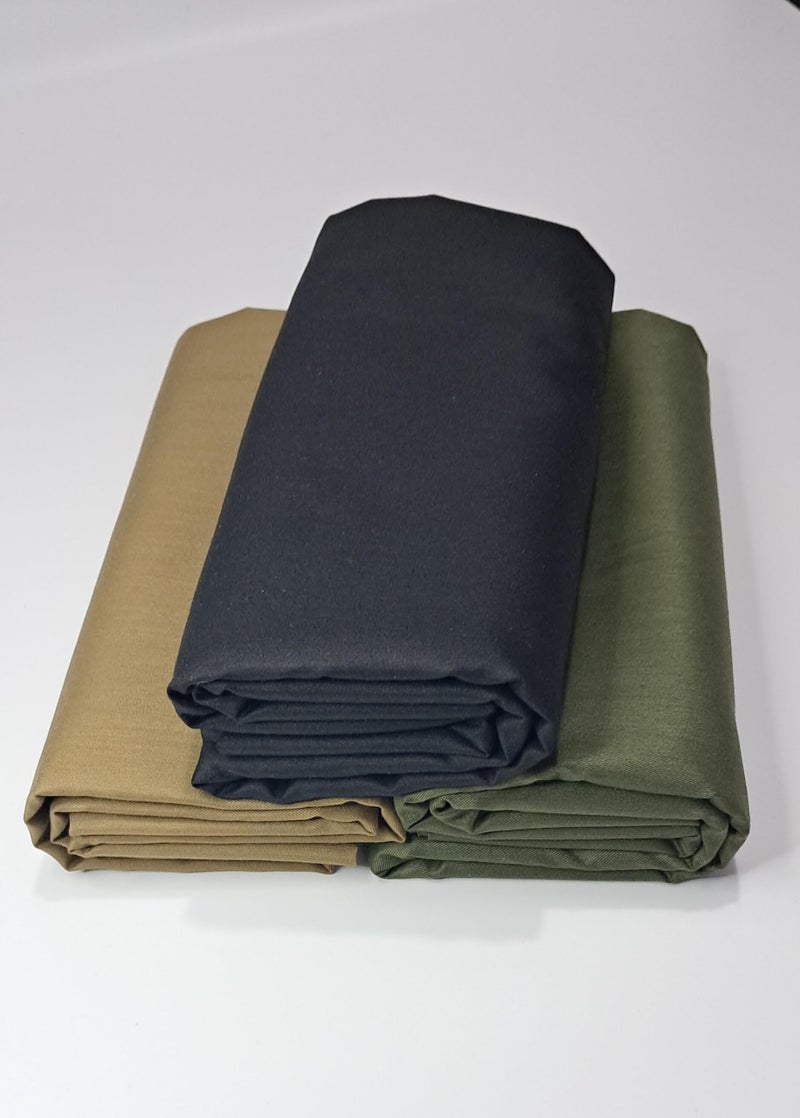 MAMRAJ Men's 100% pure Giza Cotton Unstitched Shirt Fabric 2.5 Meter ( Ethnic, Formal, Casual, summer wear.) ( Trendy Satin Shirts ) Set of 3 Shirt (Mhendi, Black, Brown Golden) - Image 5