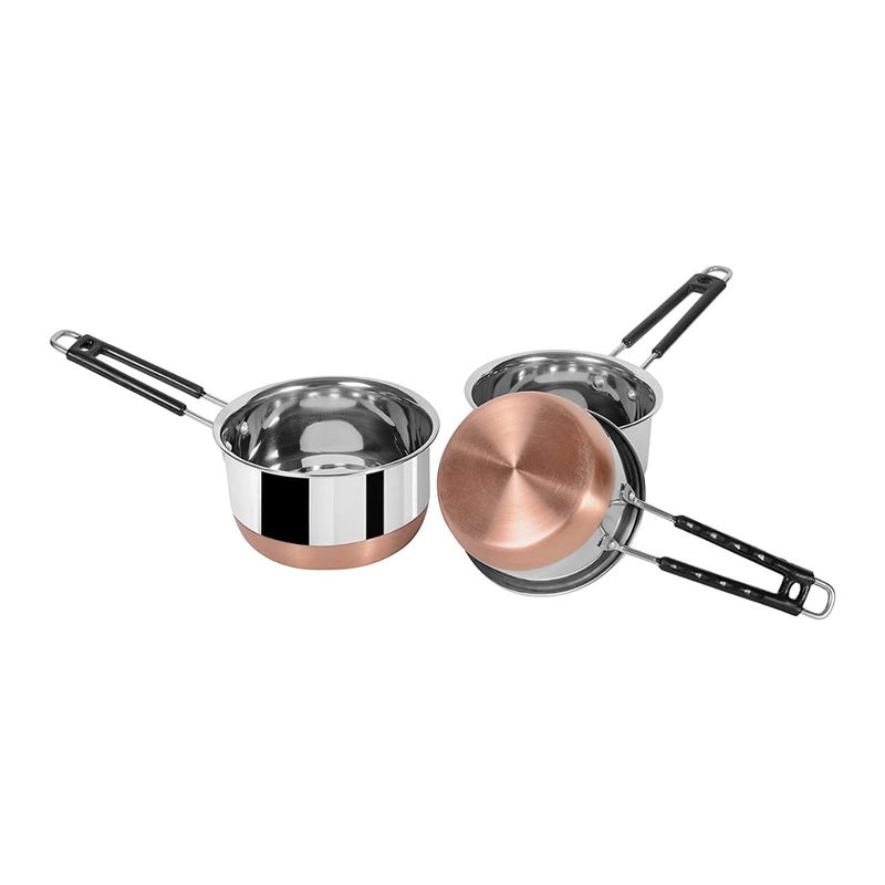 Click Charm Stainless Steel Sauce Pan Set of 3pcs Durable NonReactive Cookware HeatResistant Handles Dishwasher Safe Pack of 1 - Image 5
