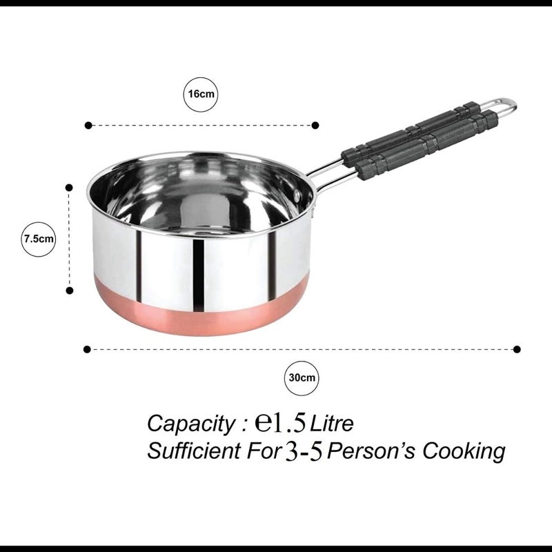 Click Charm Stainless Steel Sauce Pan Set of 3pcs Durable NonReactive Cookware HeatResistant Handles Dishwasher Safe Pack of 1 - Image 4
