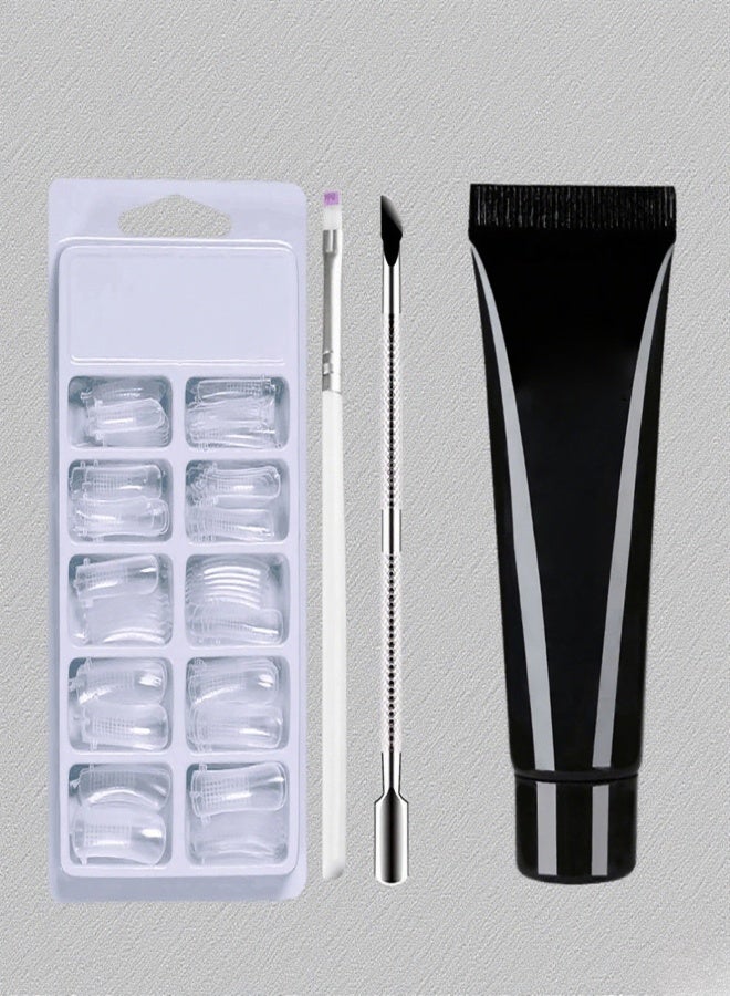 دوبورك مجموعة جل الأظافر، جل أظافر بالأشعة فوق البنفسجية/LED، مجموعة جل لتطويل الأظافر، أطراف أظافر صناعية أكريليك شفافة، أداة دفع أظافر مزدوجة الأطراف، قلم أظافر لتطويل الأظافر بسرعة، مجموعة أدوات تجميل الأظافر - Image 1