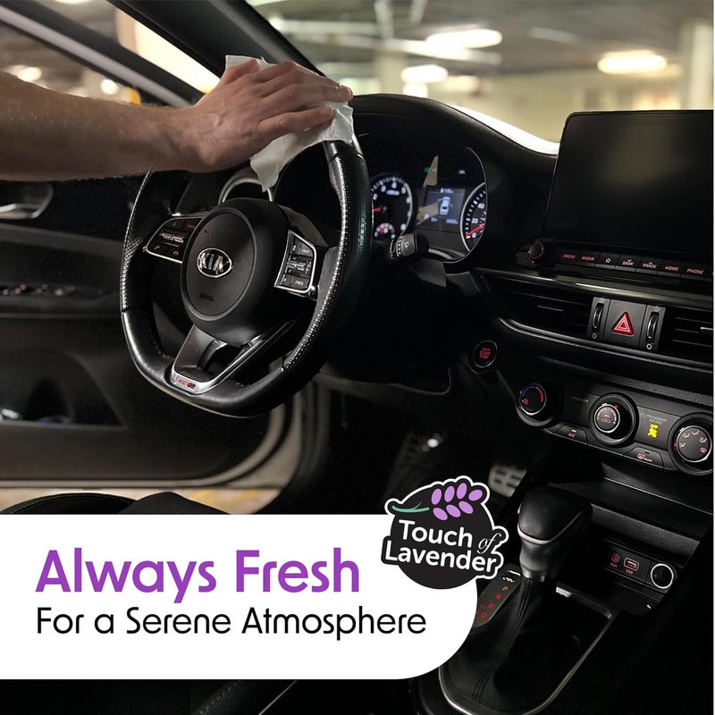 Wipex Auto Interior Car Cleaning Wipes - Plant Based Car Wipes - Lavender Essence, Safe for Vinyl, Rubber, Plastic, Leather, Chrome, Non-Greasy Matte Finish, UV Protectant, 40Ct Car Detailing Supplies - Image 2