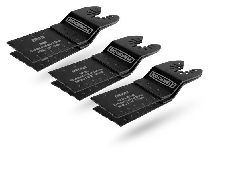 Rockwell شفرة قطع نهاية متعددة الاستخدامات Rockwell RW8981K Sonicrafter مع نظام ملاءمة عالمي، عبوة 6 قطع - Image 1