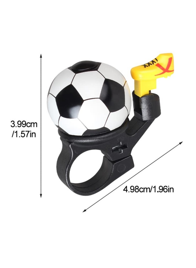 Excefore Bike Bell, Bike Bell Football Design, Kids Bicycle Bell with Loud Crisp Clear Sound, Bike Accessories Decoration Bell for Children Kids Boys Girls Handlebar(2PCS)  - Image 2