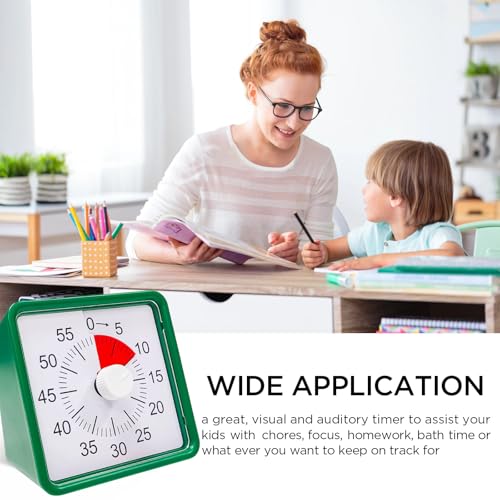 The AutoStory 60 Minute Visual Timer Clock – Silent Countdown Timer for Kids & Adults | Time Management for Classroom, Kitchen, Study, Office, ADHD, Homeschool, Tasks & Games (Green) - Image 5