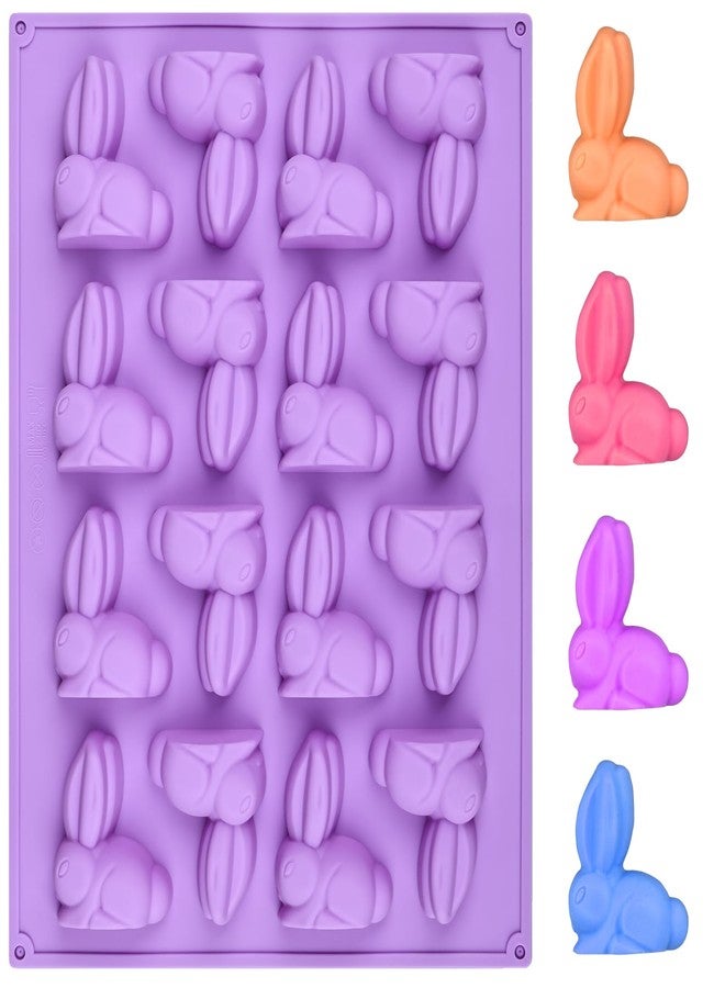 EDUEE Easter Silicone Molds 3d Bunny Chocolate Mold 16 Cavity Easter Candy Mold Rabbit Shape 2.36 inch - Image 1