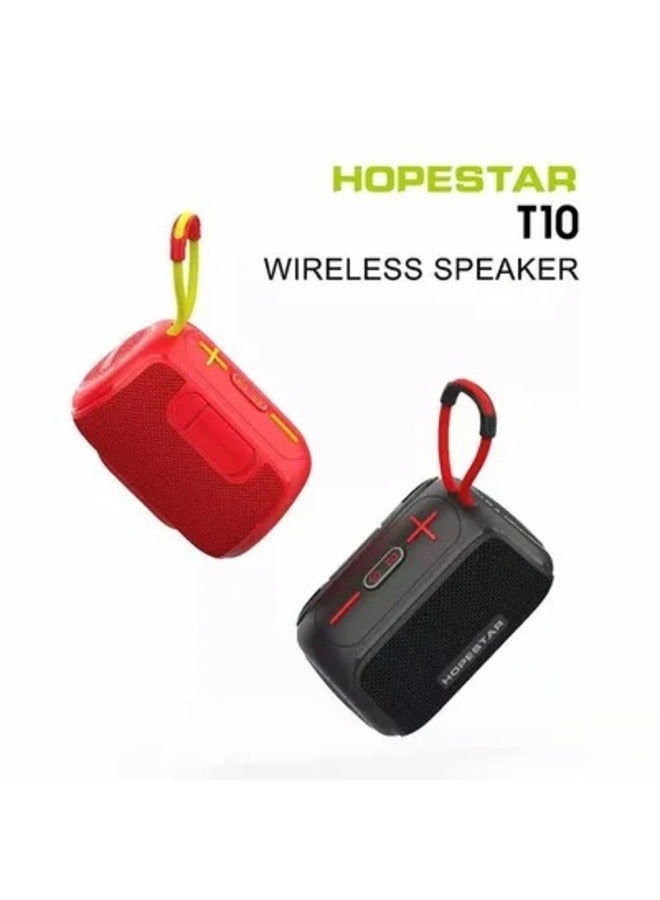 HOPESTAR T10 Mini Bluetooth Speaker Portable Audio Column Wireless Outdoor Radio Waterproof Subwoofer Music Player FM TF/AUX/USB - Image 4